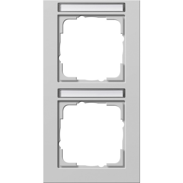 Gira 110237 Rahmen E2 mit Beschriftungsfeld Grau matt 2-fach senkrecht