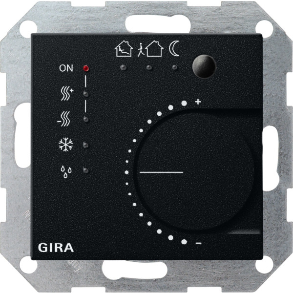 Gira 2100005 Stetigregler mit Tasterschnittstelle 4-fach für KNX System 55 Schwarz matt