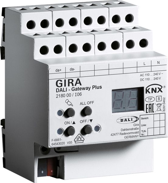Gira 218000 DALI Gateway Plus KNX REG