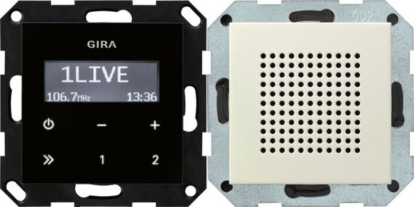 Gira 228001 UP-Radio RDS Lautsprecher System 55 Cremeweiß