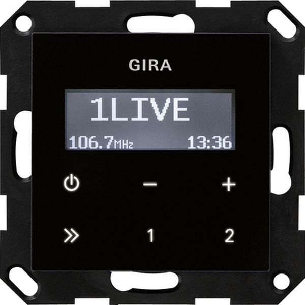 Gira 228405 UP-Radio RDS o.Lautsprecher System 55 Schwarzglasoptik