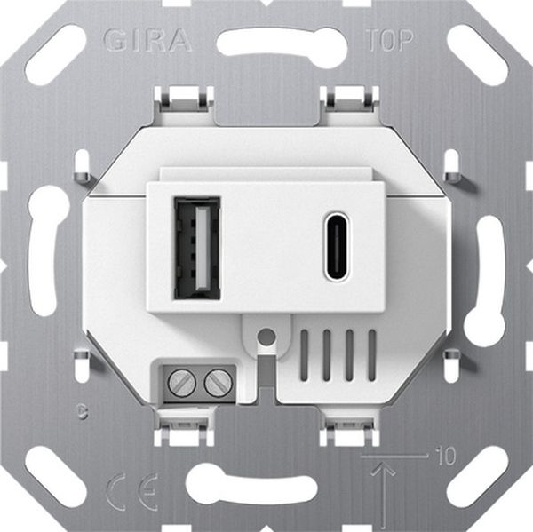 Gira 234900 Einsatz USB-Spannungsversorgung 2-fach Typ A / Typ C Weiß