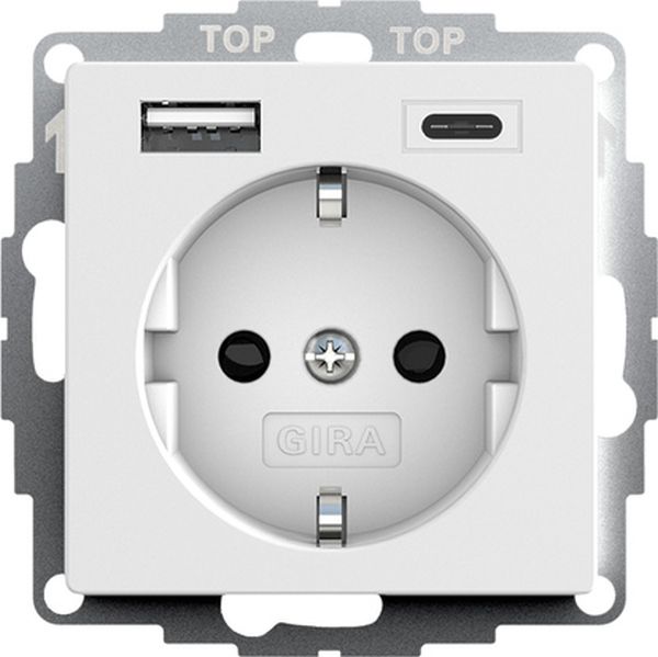 Gira 245927 SCHUKO SP USB-Spannungsvers. 2f Typ A/C System 55 Reinweiß m