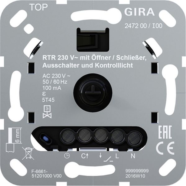 Gira 247200 Einsatz Raumtemperaturregler 230V mit Öffner bzw. Schließer Ausschalter und Kontrolllicht