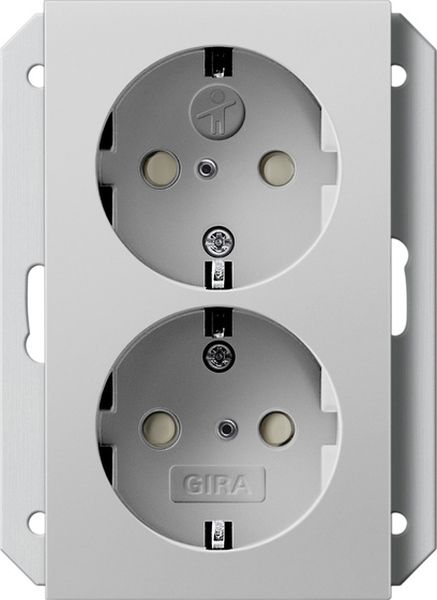 Gira 2731015 2f-SCHUKO-Steckd. SP f. UP-Dose 1f System 55 Grau m