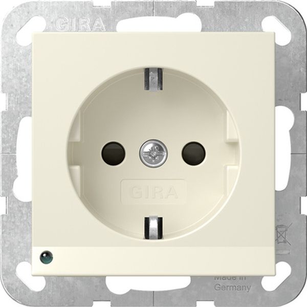 Gira 417001 SCHUKO-Steckd. LED-Leuchte + SP System 55 Cremeweiß