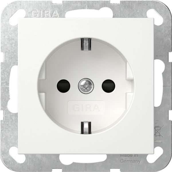 Gira 418303 Schuko-Steckdose 16A 250V mit erhöhten Berührungsschutz (Shutter) Schraubklemmen Reinweiß glänzend