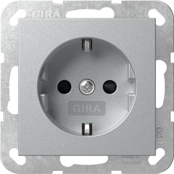 Gira 418326 Schuko-Steckdose 16A 250V mit erhöhten Berührungsschutz (Shutter) Schraubklemmen Farbe Alu
