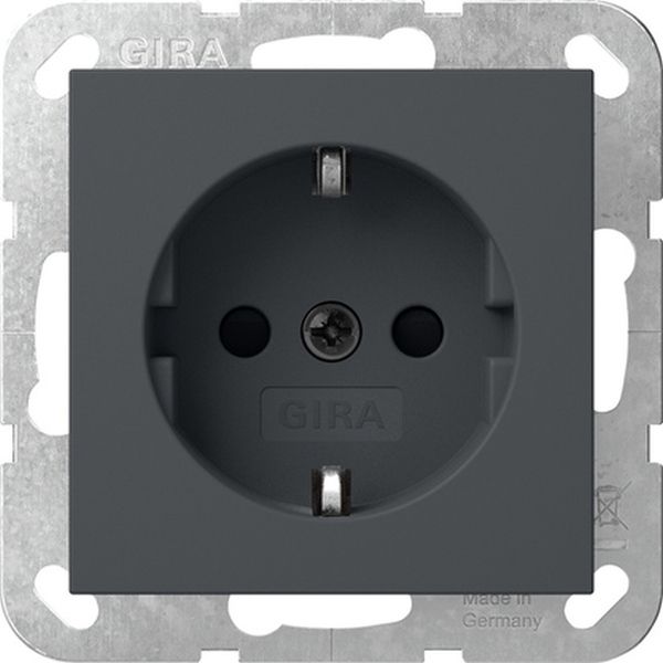 Gira 418328 Schuko-Steckdose 16A 250V mit erhöhten Berührungsschutz (Shutter) Schraubklemmen Anthrazit