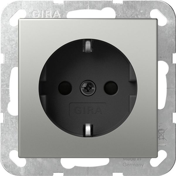 Gira 4383600 SCHUKO-Steckd. SP o.Kr. SRK System 55 Edelstahl