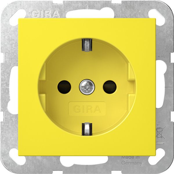 Gira 4453106 SCHUKO-Steckd. SP + Abd. Sonderstrom System 55 Gelb