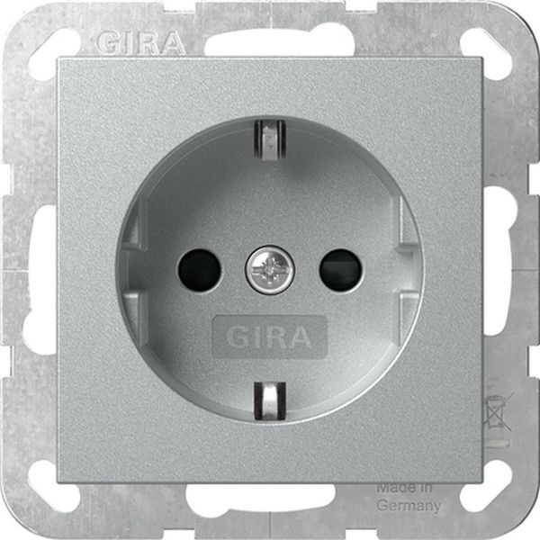 Gira 445326 Schuko-Steckdose 16A 250V mit erhöhten Berührungsschutz (Shutter) Steckklemmen Farbe Alu