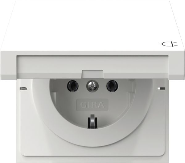 Gira 445470 SCHUKO-Steckd. KD Flächenschalter Reinweiß