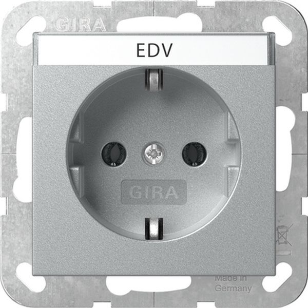 Gira 445726 Schuko-Steckdose 16A 250V mit Beschriftungsfeld System 55 Farbe Alu