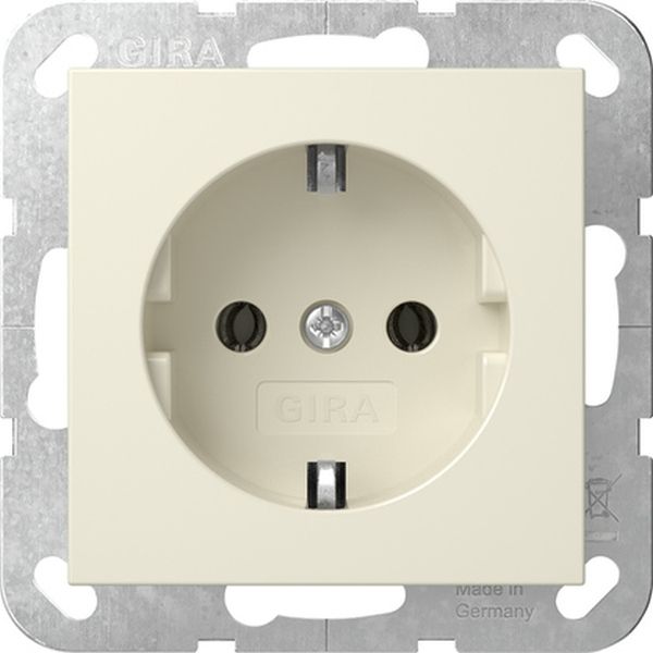 Gira 446601 Schuko-Steckdose 16A 250V ohne Befestigungskrallen System 55 Cremeweiß glänzend