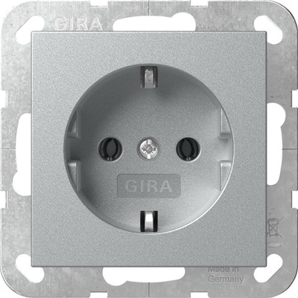 Gira 446626 Schuko-Steckdose 16A 250V ohne Befestigungskrallen System 55 Farbe Alu