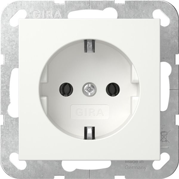 Gira 446627 Schuko-Steckdose 16A 250V ohne Befestigungskrallen System 55 Reinweiß seidenmatt