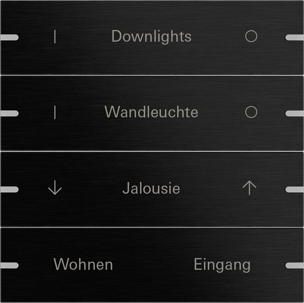 *** Gira 5034126 Wippenset 4-fach individuell für Tastsensor 4 Aluminium Schwarz (Bitte denken Sie an die Gira-Konfiguration!)