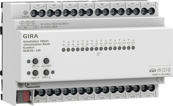 Gira 503800 Schalt-/Jal.aktor 16f/8f 16 A REG Kmf KNX Secure