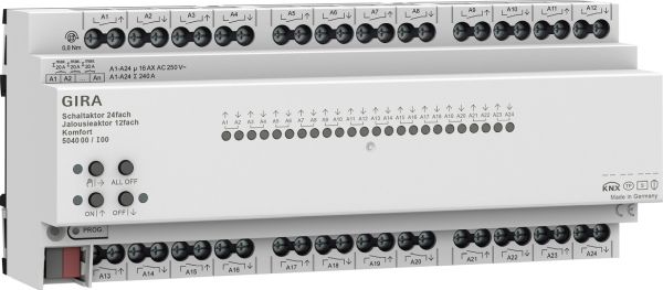 Gira 504000 Schaltaktor 24-fach 16A Jalousieaktor 12-fach 16A Komfort für KNX