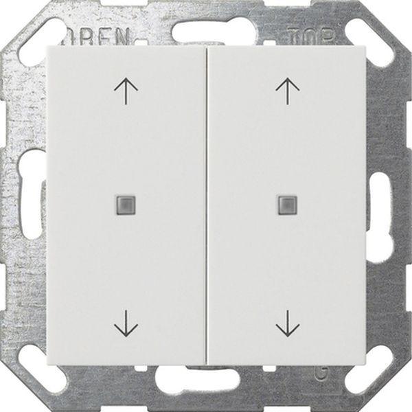 Gira 517403 Taster mit Wippe 2-fach Pfeilsymbole für One und KNX System 55 Reinweiß glänzend