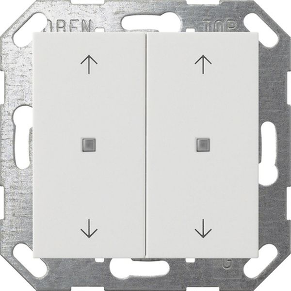 Gira 517427 Taster mit Wippe 2-fach Pfeilsymbole für One und KNX System 55 Reinweiß seidenmatt