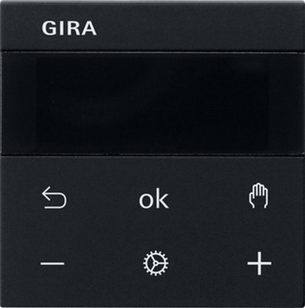 Gira 5394005 System 3000 Raumtemperaturregler Bluetooth System 55 Schwarz matt