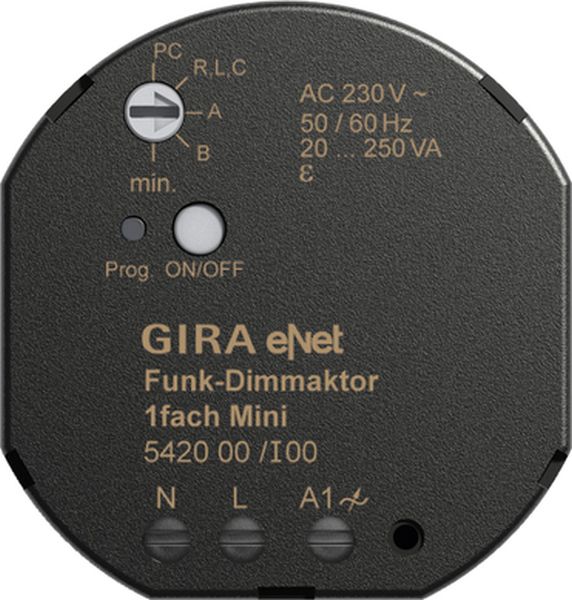 Gira 542000 eNet Funk Dimmaktor 1-fach Mini 20 - 250 W VA