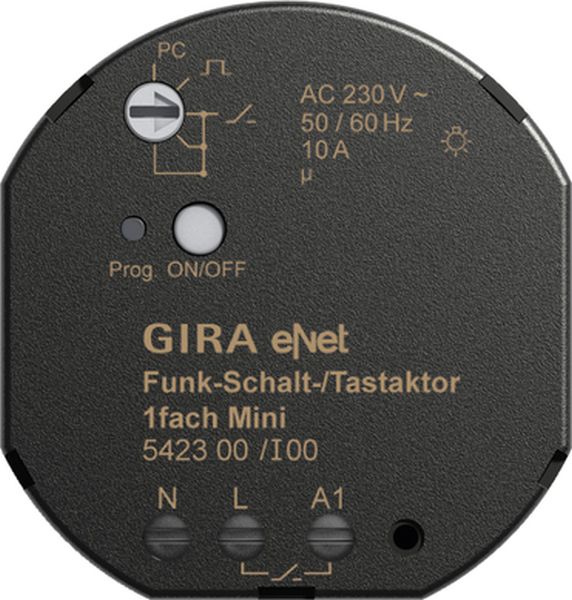 Gira 542300 Funk Schalt-/Tastaktor 1f Mini Gira eNet