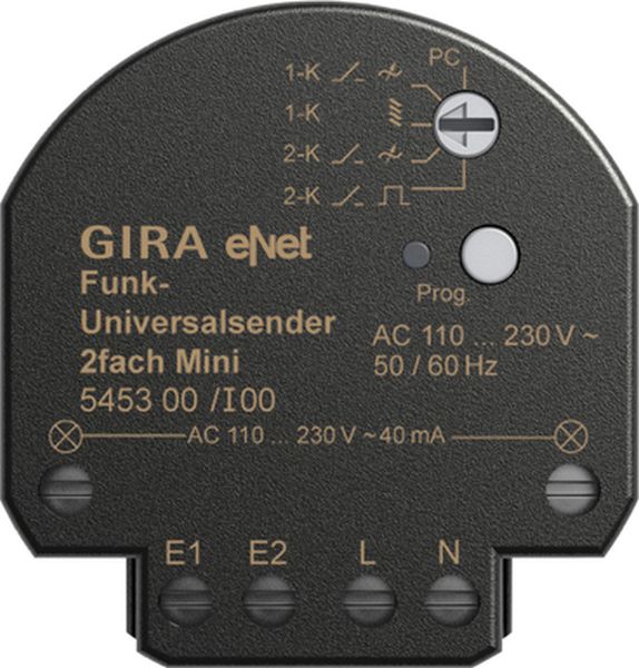 Gira 545300 eNet Funk Universalsender 2-fach Mini