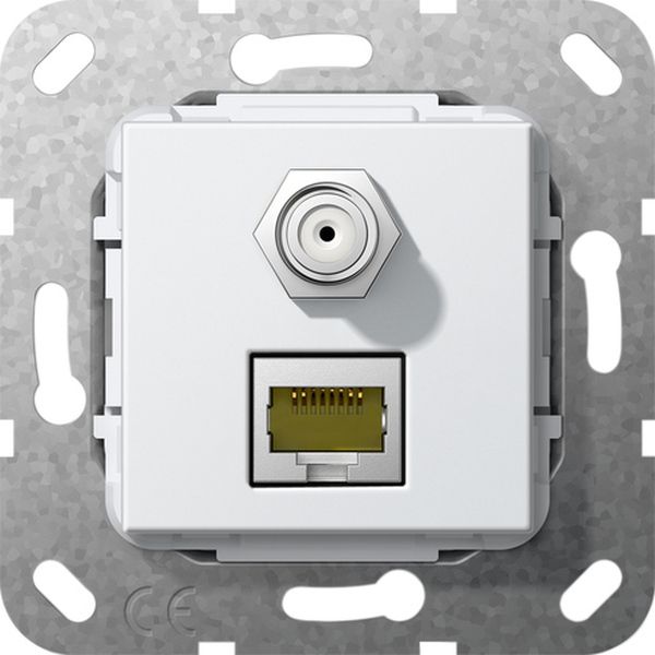 Gira 569703 MJ RJ45 Cat.6A 10 Gbit SAT-F-Buchse Kpl. Einsatz Reinweiß