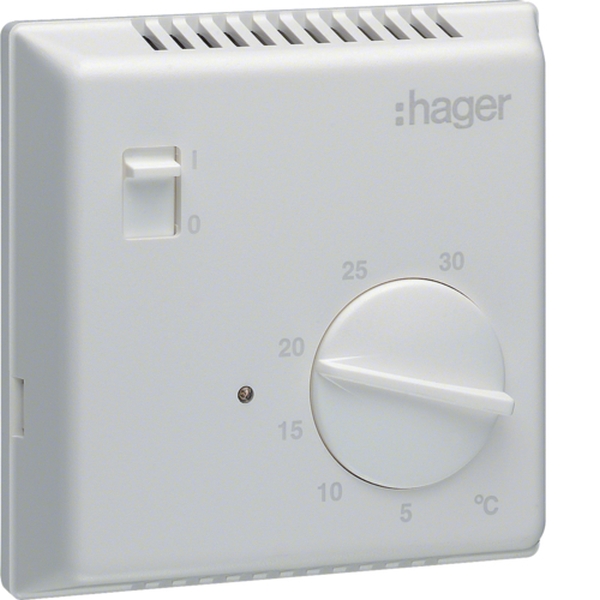 Hager EK051 Raumthermostat Bi-Metall mit Schliesser-Kontakt und Ein/Aus-Schalter