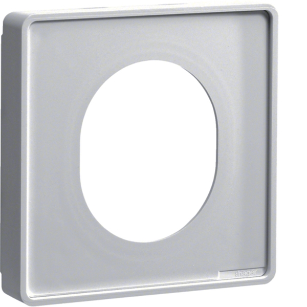 Hager G33747035 Blende CEE-Steckdose schnittkaschierend halogenfrei Oberteil 80mm lichtgrau