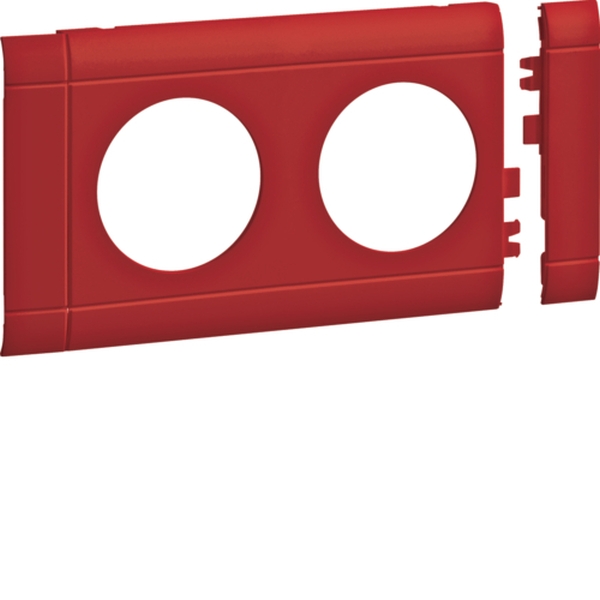 Hager GB080203020 Blende 2-fach Steckdose zu Oberteil 80mm anreihbar halogenfrei rot