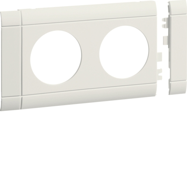 Hager GB080209001 Blende 2-fach Steckdose zu Oberteil 80mm anreihbar halogenfrei cremeweiß