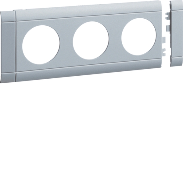 Hager GB08030LAN Blende 3-fach Steckdose zu Oberteil 80mm anreihbar halogenfrei alu