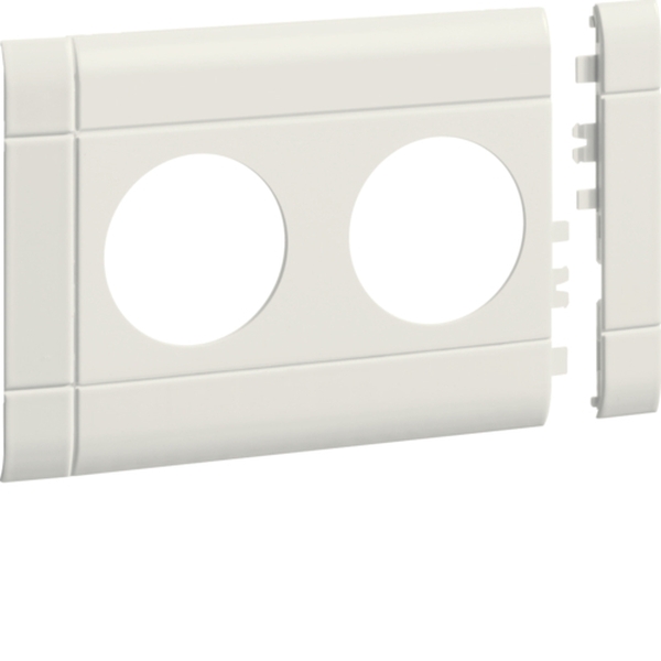Hager GB100209001 Blende 2-fach Steckdose zu BRH 100mm anreihbar halogenfrei cremeweiß