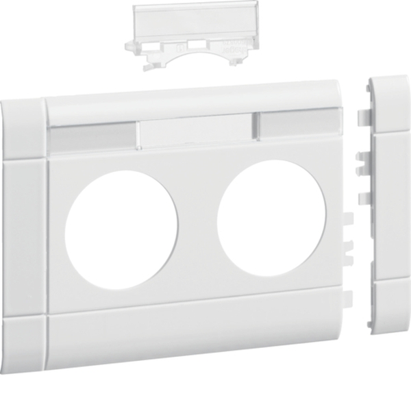 Hager GB100219016 Blende 2-fach Steckdose zu BRH 100mm beschriftbar anreihbar halogenfrei verkehrsweiß