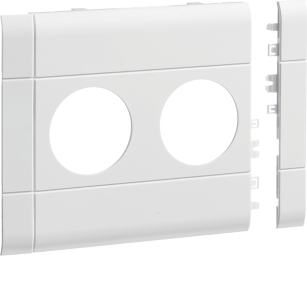 Hager GB12020K9010 Blende 2-fach Steckdose zu BR 120mm anreihbar halogenfrei reinweiß