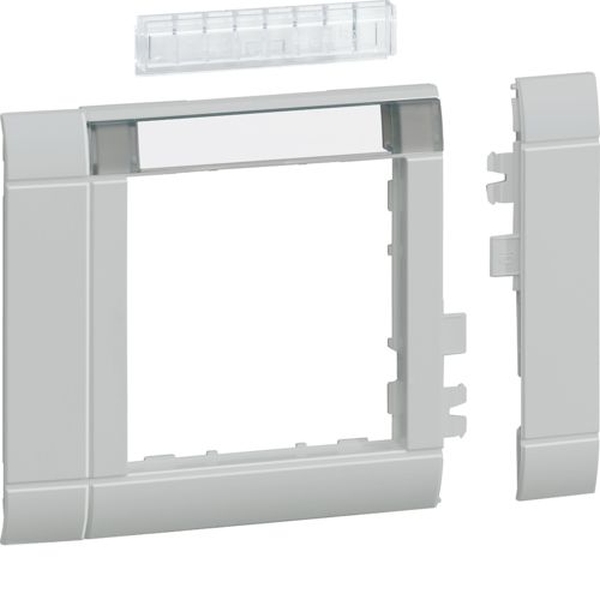 Hager GR0802A7035 Rahmenblende modular ZS 55 Oberteil 80 halogenfrei Beschriftungsfeldig lichtgrau