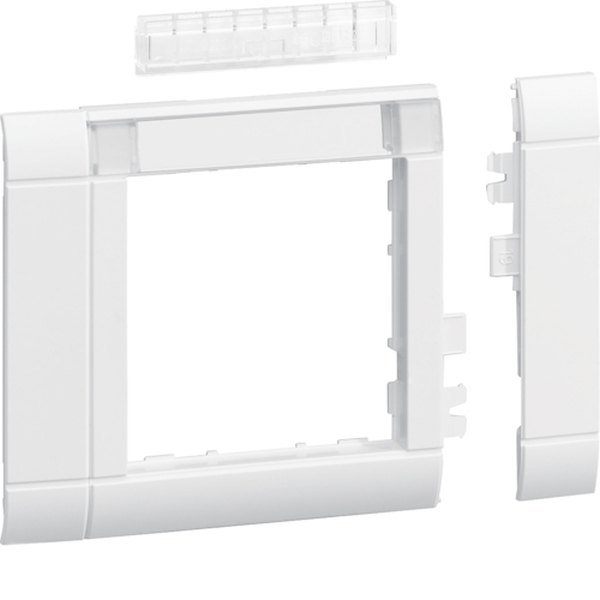 Hager GR0802A9010 Rahmenblende modular ZS 55 Oberteil 80 halogenfrei Beschriftungsfeldig reinweiß