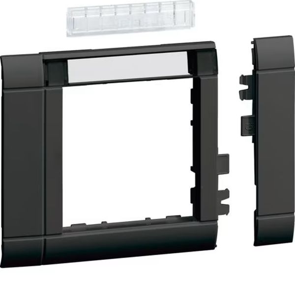 Hager GR0802A9011 Rahmenblende modular ZS 55 Oberteil 80 halogenfrei Beschriftungsfeldig graphitschwarz