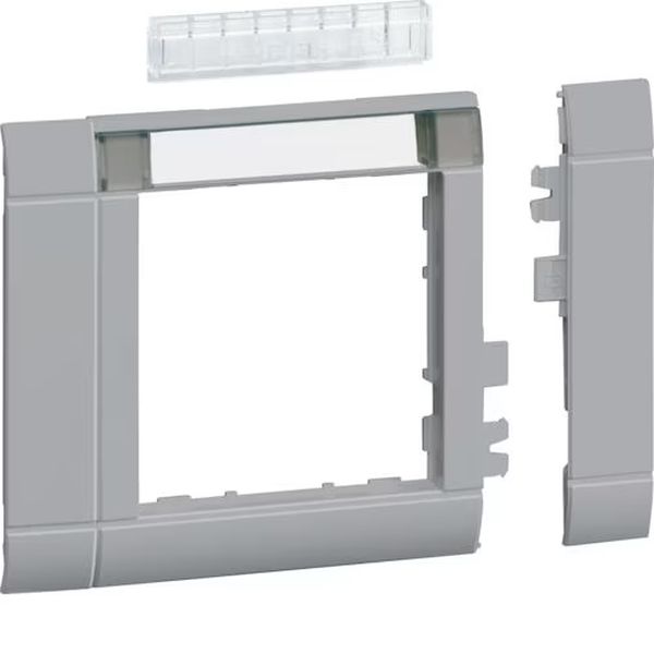 Hager GR0802ALAN Rahmenblende modular ZS 55 Oberteil 80 halogenfrei Beschriftungsfeldig lack alu