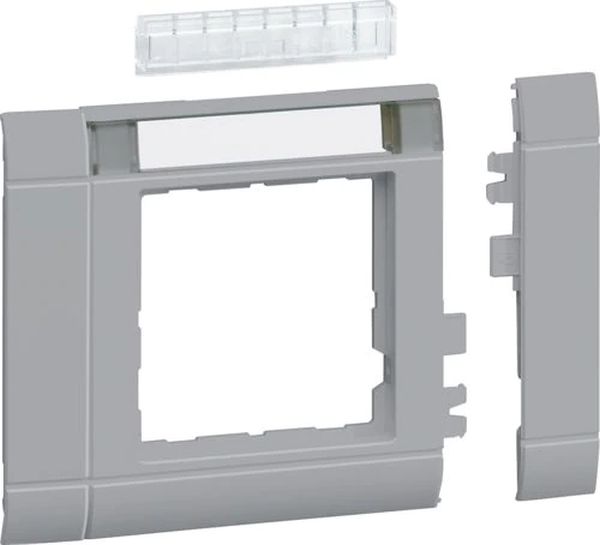 Hager GR0802BLAN Rahmenblende modular ZS 50 Oberteil 80 halogenfrei Beschriftungsfeldig lack alu