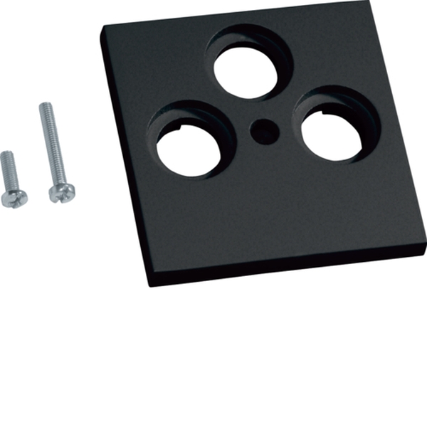 Hager GZSAT3A9011 Zentralscheibe TV/SAT 3-fach für Rahmenblende 55 halogenfrei graphitschwarz