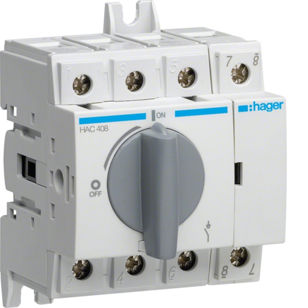 Hager HAC408 Lasttrennschalter 4polig 80A für Hutschiene oder Montageplatte