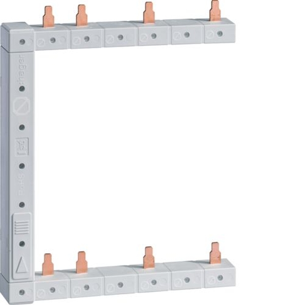 Hager KCF563R Phasenschiene senkrecht 63A rechts L1N-L2N-L3N zu L1N-L2N-L3N 125mm 2-reihig