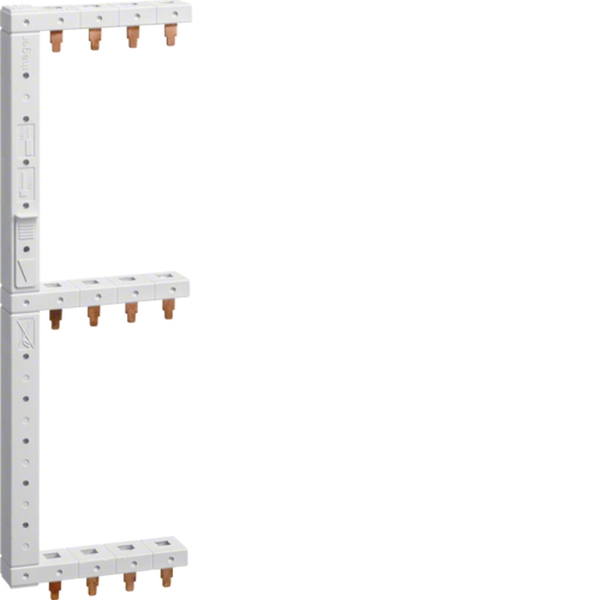 Hager KCF668L Phasenschiene 3polig + N 3-reihig 125mm links vertikal