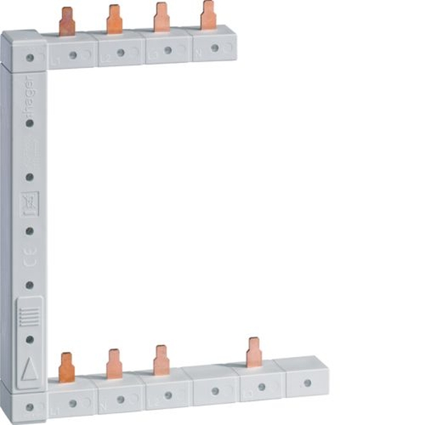 Hager KCF863L Phasenschiene senkrecht 63A links L1L2L3N zu L1N-L2N-L3N 125mm 2-reihig