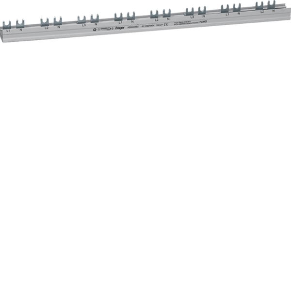 Hager KDN463BZ Phasenschiene 3P+N Gabelanschluss 10mm² für ARFxxxD 24TE